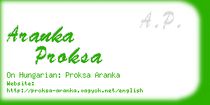 aranka proksa business card